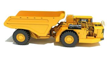 Mining Dump Truck heavy construction machinery 3D rendering on white background photo