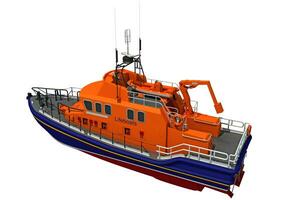 Lifeboat 3D rendering on white background photo