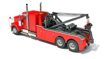 Recovery Service Tow Truck 3D rendering on white background photo