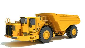 Mining Dump Truck heavy construction machinery 3D rendering on white background photo