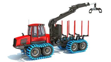 Forestry Forwarder 3D rendering on white background photo