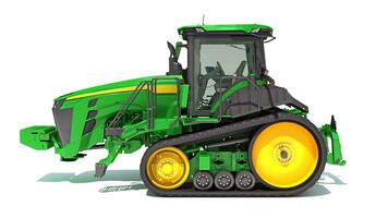 3D rendering of Farm Tractor model on white background photo