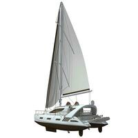 3D rendering of Sailing Yacht on white background photo