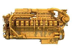 Marine Propulsion Engine 3D rendering on white background photo