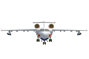 Aircraft 3D rendering airplane on white background photo