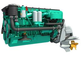 Yacht and Ship Engine 3D rendering photo