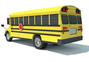 School Bus 3D rendering on white background photo