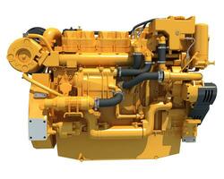 Marine Propulsion Engine for ships and boats 3D rendering on white background photo