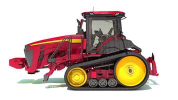 Farm Track Tractor 3D rendering on white background photo