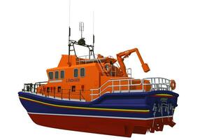 Lifeboat 3D rendering on white background photo