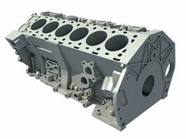 V12 Engine Block vehicle part 3D rendering on white background photo