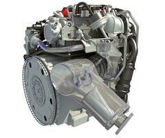 Car Engine 3D rendering on white background photo