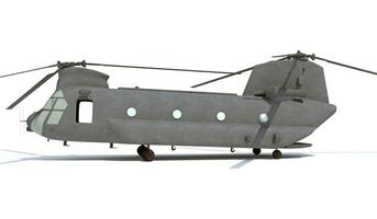 Helicopter 3D rendering on white background photo