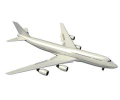 Aircraft 3D rendering airplane on white background photo