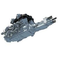 V12 Car Engine 3D rendering on white background photo
