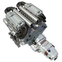 V16 Engine 3D rendering on white background photo