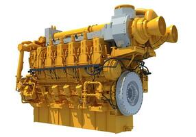 Marine Propulsion Engine for Ships, Yachts and Boats 3D rendering photo