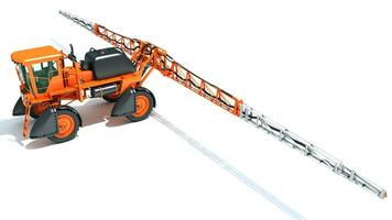 Self Propelled Farm Sprayer 3D rendering on white background photo