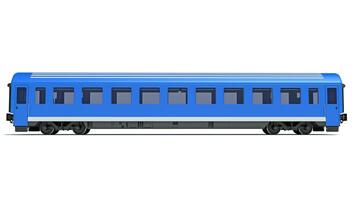 Passenger train Car 3D rendering on white background photo