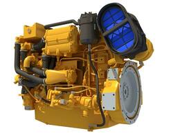 Marine Propulsion Engine for ships and boats 3D rendering on white background photo