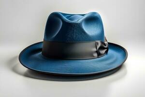 AI generated Portrait of a Fedora against white background, A classic hat with a wide brim and a pinched crown, generative AI photo