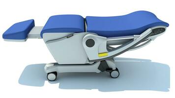 Hospital Patient Chair 3D rendering on white background photo