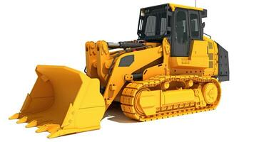 Dozer heavy construction machinery 3D rendering on white background photo