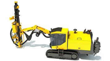 Surface Drilling Rig heavy construction machinery 3D rendering on white background photo