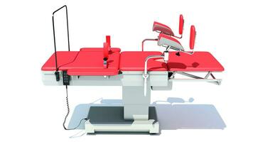 Gynecological Operating Table 3D rendering on white background photo