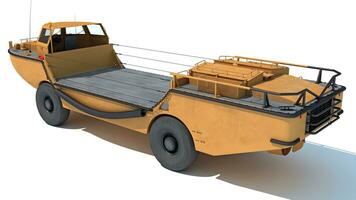 Amphibious Vehicle 3D rendering on white background photo