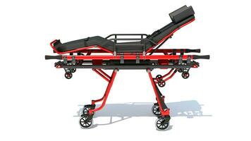 Medical Stretcher Trolley 3D rendering on white background photo