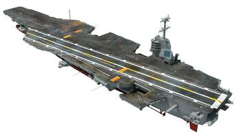 Aircraft carrier military warship, navy 3D rendering ship photo