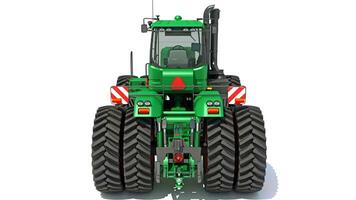 Wheeled Articulated Farm Tractor 3D rendering on white background photo