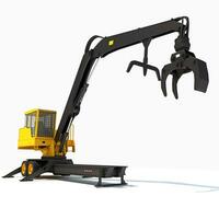 Forest Machine Loader 3D rendering on white background photo