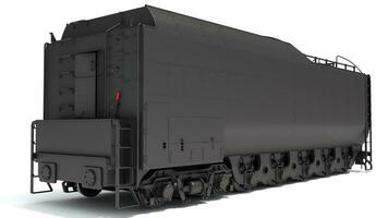 Steam Train Coal Tender Car 3D rendering on white background photo