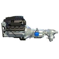 V8 Car Engine 3D rendering on white background photo