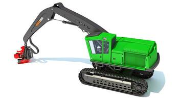 Forest Machine Loader heavy construction machinery 3D rendering on white background photo