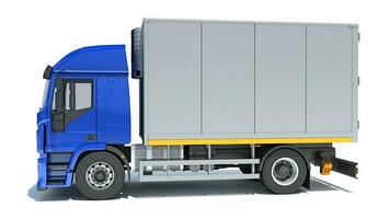 Transporter Box Truck 3D rendering on white background photo