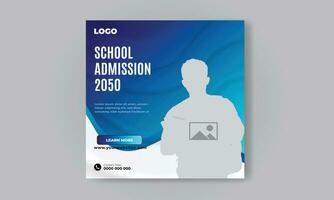 Free vector school admission social media post template