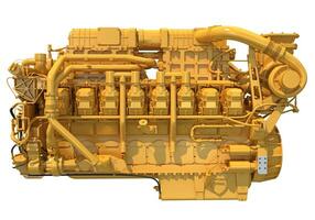 Marine Propulsion Engine 3D rendering on white background photo