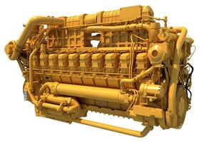 Marine Propulsion Engine 3D rendering on white background photo