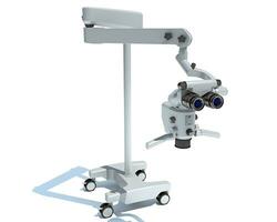 dental microscopio médico equipo 3d representación en blanco antecedentes foto