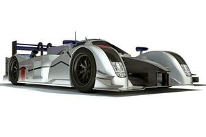Race Car 3D rendering on white background photo