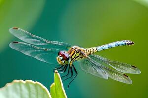 AI generated Explore the aquatic world with a close-up shot of a dragonfly nymph, showcasing its aquatic adaptations, background image, generative AI photo