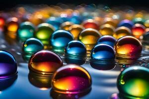 AI generated Photograph soap bubbles reflecting a rainbow of colors, emphasizing the iridescence created by sunlight, background image, generative AI photo