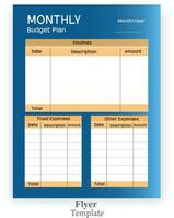 Budget planner template vector