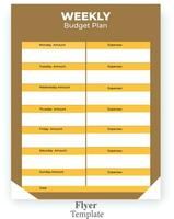 Budget planner template vector