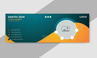 Email signature and social media design templates vector