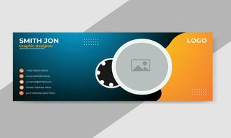 Email signature and social media design templates vector