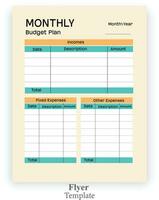 Budget planner template vector